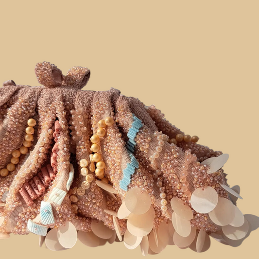 Hand-Beaded Nautical Pouch Clutch | Artisan Sea-Inspired Evening Wallet