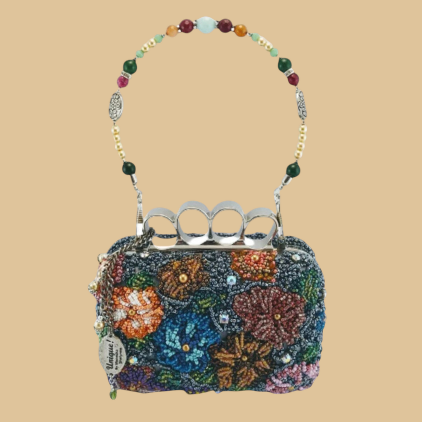 Hand-Beaded Floral Evening Clutch | Artisan Embroidered Wallet for Special Occasions