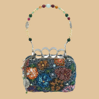 Hand-Beaded Floral Evening Clutch | Artisan Embroidered Wallet for Special Occasions