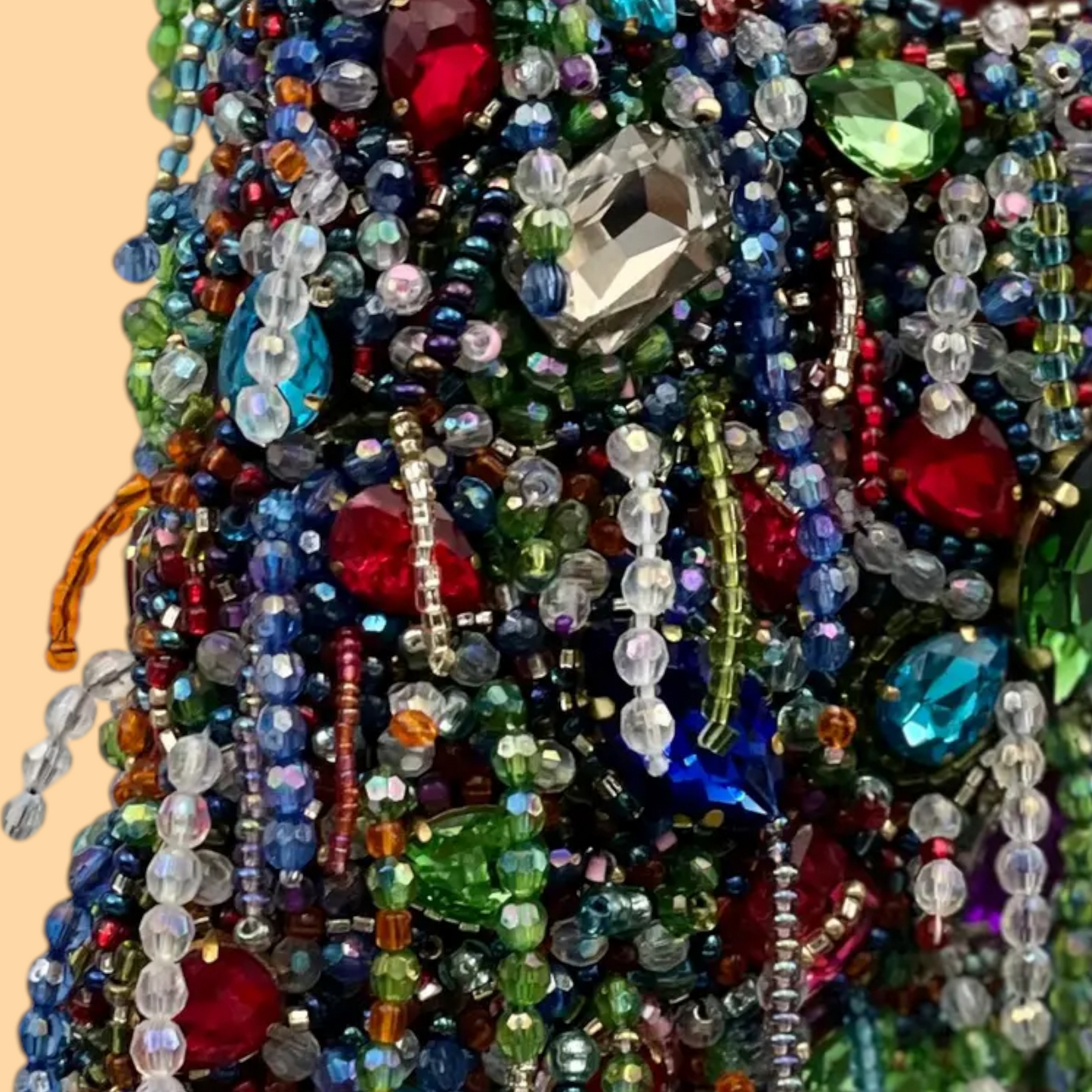 Full-Surface Hand-Beaded Artisan Bag | All-Over Embroidered Statement Handbag