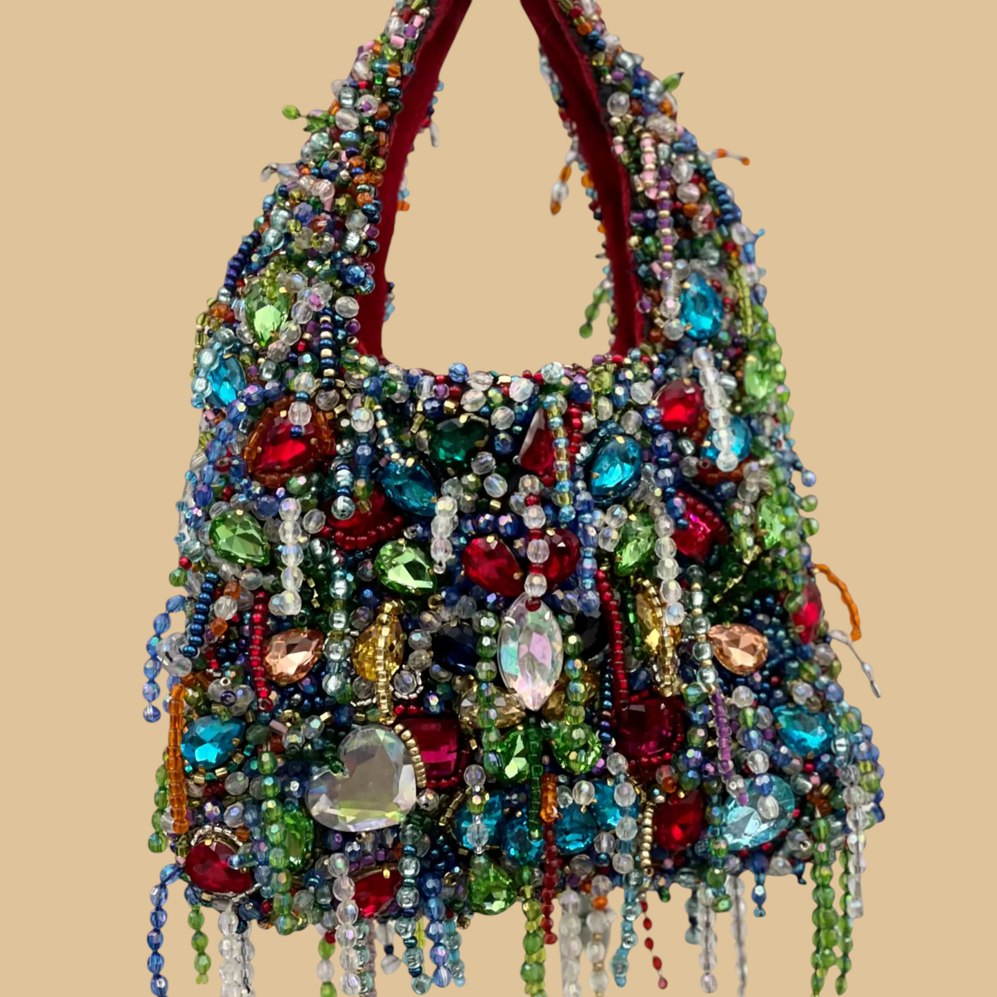 Full-Surface Hand-Beaded Artisan Bag | All-Over Embroidered Statement Handbag