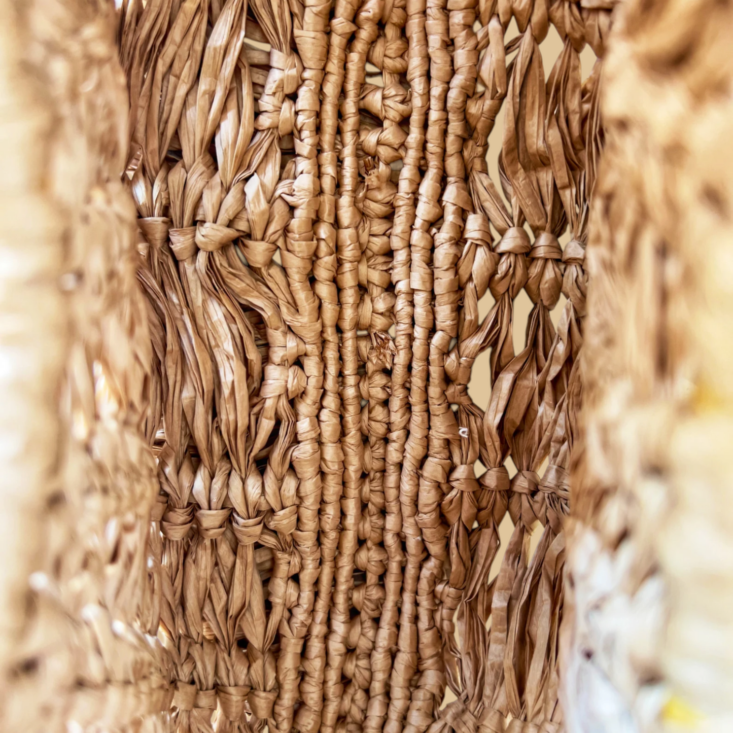 Handmade Macramé Shoulder Bag with Bohemian Fringe and Wooden Details