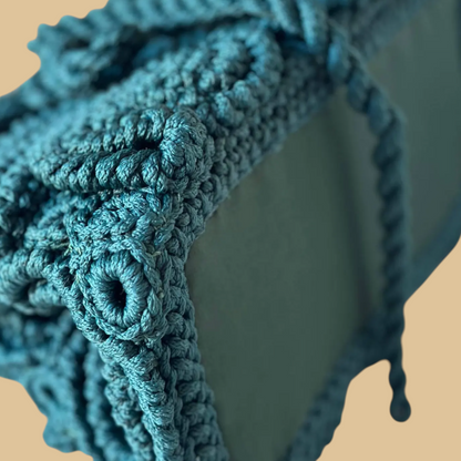 Handmade Emerald Green Crochet Bag in Authentic Irish Lace Technique