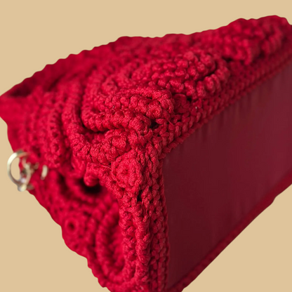 Handmade Luxury Irish Lace Evening Bag with Sculptural Floral Motifs